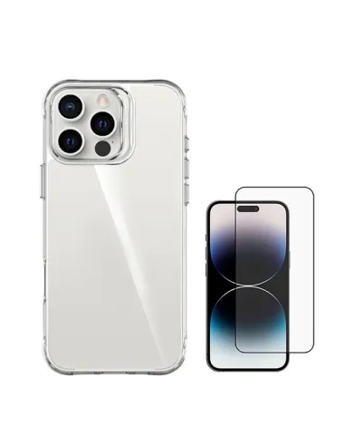 Kit Capa SuperProtect + Vidro Premium Full Cover Para Apple iPhone 16 Pro - Transparente