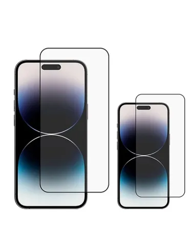 Kit 2 Vidros Temperados Premium Full Cover  Para Apple iPhone 16 - Transparente/Preto