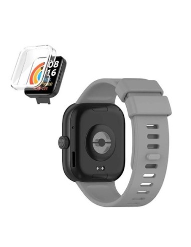 Kit Capa Anti-Impacto + Bracelete Smoothsilicone Phonecare Compativel Com Xiaomi Redmi Watch 4 - Cinzento