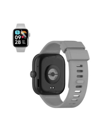 Kit Bracelete Smoothsilicone + Película de Hydrogel Phonecare Compativel Com Xiaomi Redmi Watch 4 - Cinzento