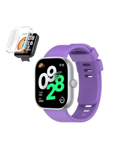 Kit Capa Anti-Impacto + Bracelete Smoothsilicone Phonecare Compativel Com Xiaomi Redmi Watch 4 - Roxo