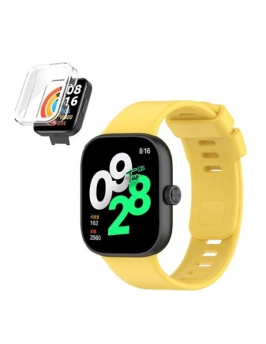 Kit Capa Anti-Impacto + Bracelete Smoothsilicone Phonecare Compativel Com Xiaomi Redmi Watch 4 - Amarelo