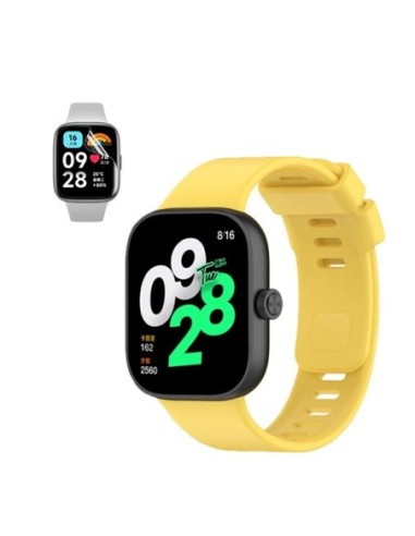 Kit Bracelete Smoothsilicone + Película de Hydrogel Phonecare Compativel Com Xiaomi Redmi Watch 4 - Amarelo