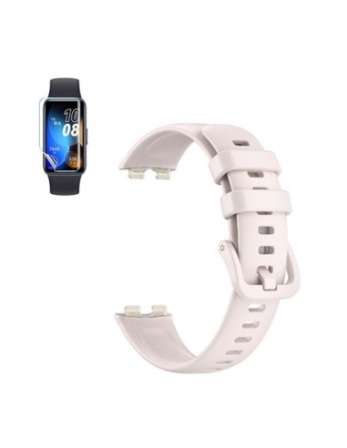 Kit Bracelete Smoothsilicone Com Fivela + Película de Hydrogel Phonecare Compativel Com Huawei Band 8 - Rosa