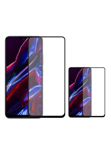 Kit 2 Vidros Temperados Premium Full Cover  Para Oppo Reno12 FS 4G - Transparente/Preto