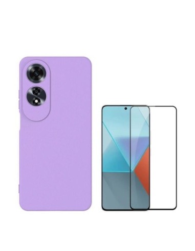 Kit Película de Vidro Temperado 5d Full Cover + Capa Silicone Líquido Phonecare Compativel Com Oppo A60 - Roxo