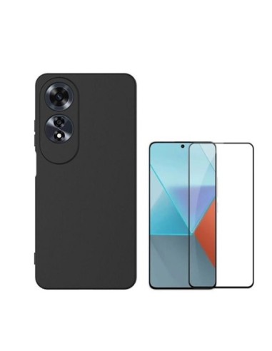 Kit Película de Vidro Temperado 5d Full Cover + Capa Silicone Líquido Phonecare Compativel Com Oppo A60 - Preto