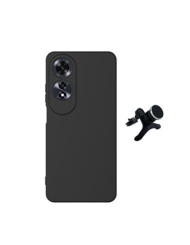 Kit Suporte Magnético Reforçado de Carro + Capa Silicone Líquido Phonecare Compativel Com Oppo A60 - Preto