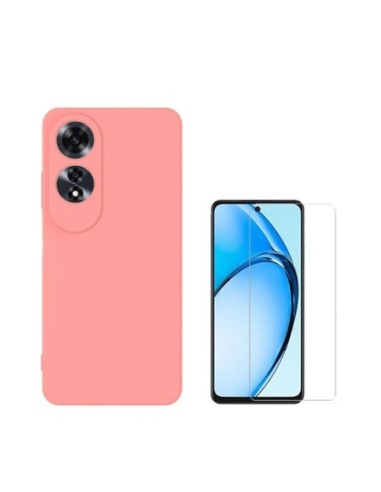 Kit Vidro Temperado Clearglass + Capa Silicone Líquido Phonecare Compativel Com Oppo A60 - Rosa