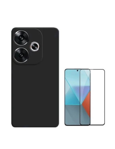 Kit Película de Vidro Temperado 5d Full Cover + Capa Silicone Líquido Phonecare Compativel Com Xiaomi Poco F6 - Preto