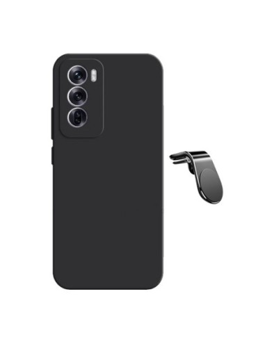 Kit Suporte Magnético L Safe Driving Carro + Capa Silicone Líquido Phonecare Compativel Com Oppo Reno12 Pro - Preto