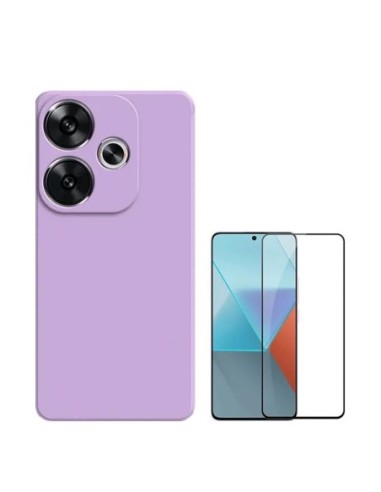 Kit Película de Vidro Temperado 5d Full Cover + Capa Silicone Líquido Phonecare Compativel Com Xiaomi Poco F6 - Roxo