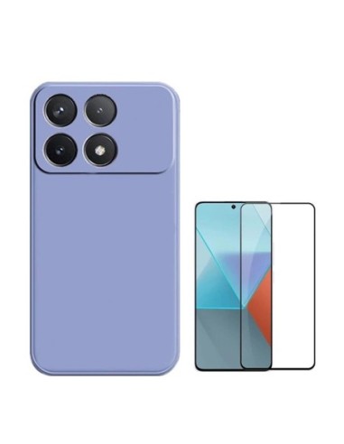 Kit Película de Vidro Temperado 5d Full Cover + Capa Silicone Líquido Phonecare Compativel Com Xiaomi Poco F6 Pro - Roxo