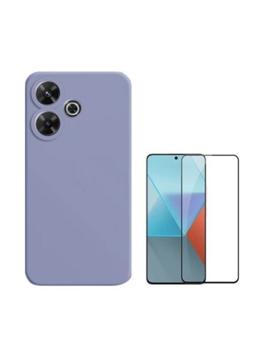 Kit Película de Vidro Temperado 5d Full Cover + Capa Silicone Líquido Phonecare Compativel Com Xiaomi Redmi 13 - Roxo