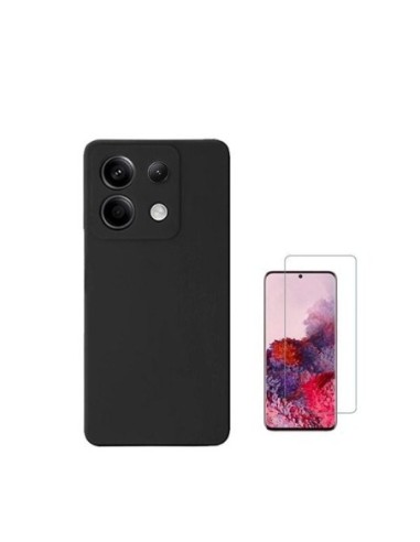 Kit Vidro Temperado Clearglass + Capa Silicone Líquido Phonecare Compativel Com Xiaomi Redmi Note 13 Pro 4G - Preto