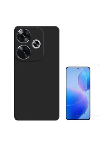 Kit Vidro Temperado Clearglass + Capa Silicone Líquido Phonecare Compativel Com Xiaomi Poco F6 - Preto