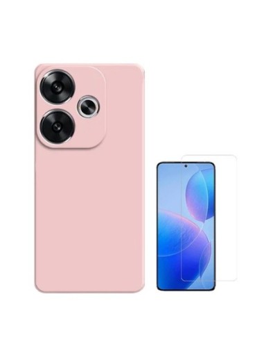 Kit Vidro Temperado Clearglass + Capa Silicone Líquido Phonecare Compativel Com Xiaomi Poco F6 - Rosa