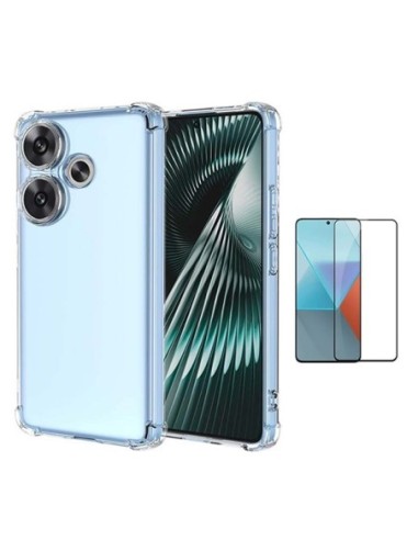 Kit Capa Superprotect Anti-Shock + Película de Vidro Temperado 5d Compativel Com Xiaomi Poco F6 - Transparente