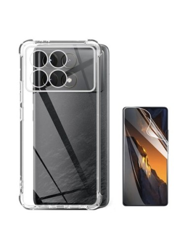 Kit Capa Superprotect Anti-Shock + Pelicula Hydrogel Frente Phonecare Compativel Com Xiaomi Poco F6 Pro - Transparente