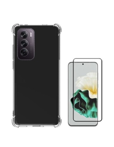 Kit Capa Superprotect Anti-Shock + Película de Vidro Temperado 5d Compativel Com Oppo Reno12 - Transparente