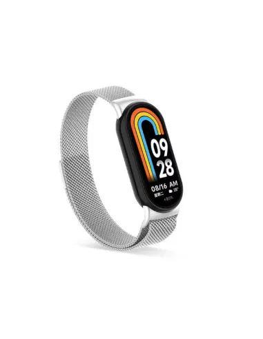 Bracelete Milanese Loop Fecho Magnético  Para Xiaomi Smart Band 9 - Cinza