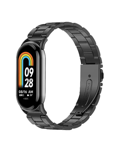 Bracelete Aço Stainless Lux  Para Xiaomi Smart Band 9 - Preto