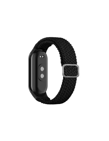 Bracelete Braided Nylonsense Com Fivela Ajustável  Para Xiaomi Smart Band 9 - Preto