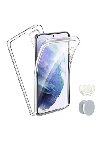 Kit Capa 360° Impact Protection + 1 GripHolder + 1 Suporte  Para Oppo Reno12 Pro - Transparente/Branco