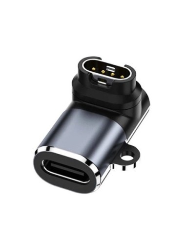 Adaptador de Carga Type-C(F) to Garmin(M) moveteck Compativel Com Garmin Fênix 7 / 7 Plus / 7S / 7S Plus / 7X / 7X Plus - Cinza