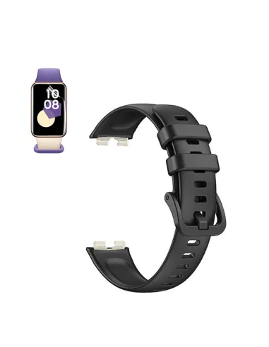 Kit Bracelete Smoothsilicone Com Fivela + Película de Hydrogel  Para Honor Band 9 - Preto