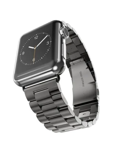 Bracelete Aço Stainless Lux  Para Apple Watch Series 10 - 42mm - Preto