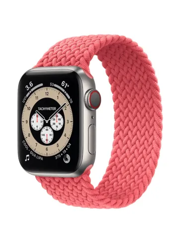 Bracelete Braided Solo Nylonsense  Para Apple Watch Series 10 - 42mm (Pulso:142-152mm) - Rosa