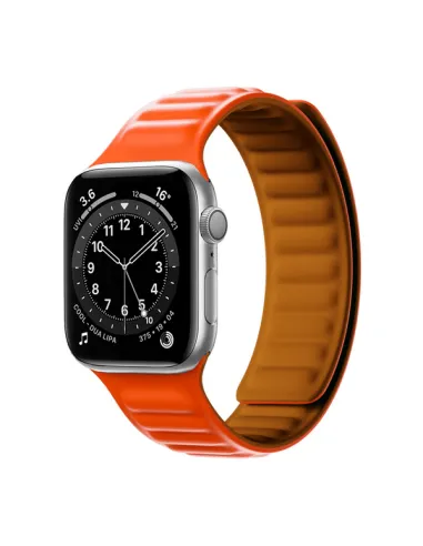 Bracelete Magnetic Smoothsilicone  Para Apple Watch Series 10 - 42mm - Laranja