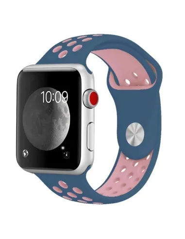 Bracelete Sportystyle  Para Apple Watch Series 10 - 42mm - Azul Escuro / Rosa