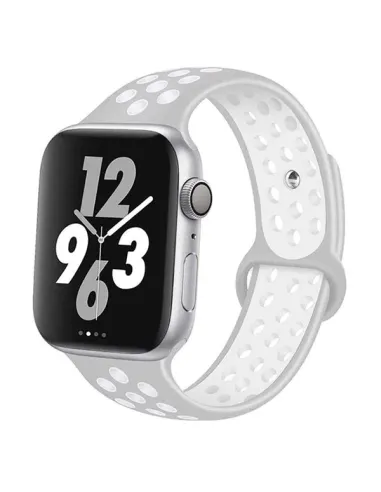 Bracelete Sportystyle  Para Apple Watch Series 10 - 42mm - Cinza / Branco