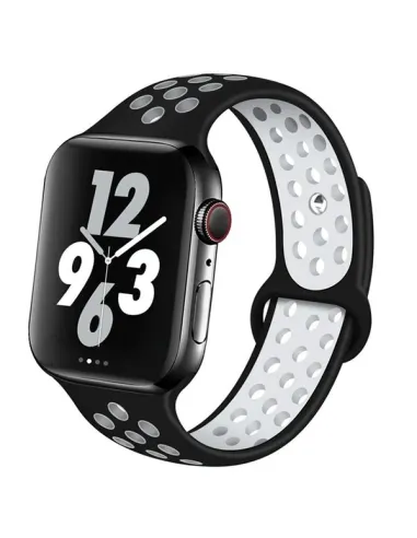 Bracelete Sportystyle  Para Apple Watch Series 10 - 42mm - Preto / Branco