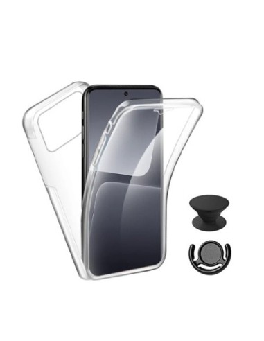 Kit Capa 3x1 360° Impact Protection + 1 Gripholder + 1 Suporte Gripholder Preto para Xiaomi Poco X6 pro - Transparente/Preto