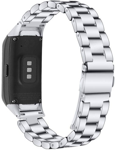 Bracelete Aço Stainless Lux + Ferramenta para Samsung Galaxy Fit (R370) - Cinza