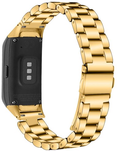 Bracelete Aço Stainless Lux + Ferramenta para Samsung Galaxy Fit (R370) - Ouro