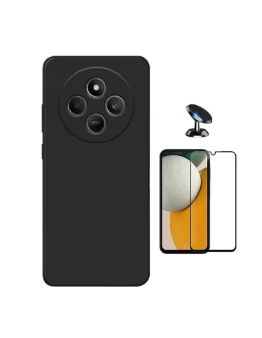 Kit Película de Vidro Temperado 5d Full Cover + Capa Silicone Líquido + Suporte Magnético