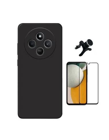 Kit Película de Vidro Temperado 5d Full Cover + Capa Silicone Líquido + Suporte Magnético