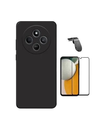 Kit Película de Vidro Temperado 5d Full Cover + Capa Silicone Líquido + Suporte Magnético