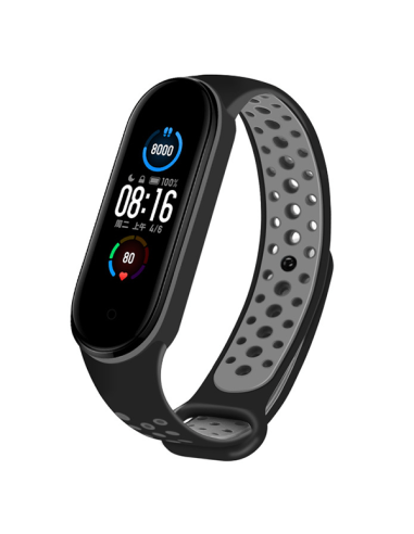 Bracelete SportyStyle para AmazFit Band 5 - Preto / Cinza