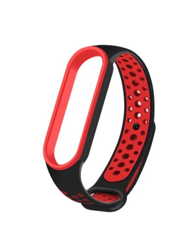 Bracelete SportyStyle para AmazFit Band 5 - Preto / Vermelho