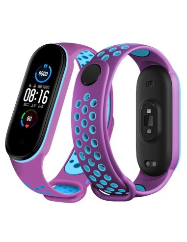 Bracelete SportyStyle para AmazFit Band 5 - Violeta / Azul