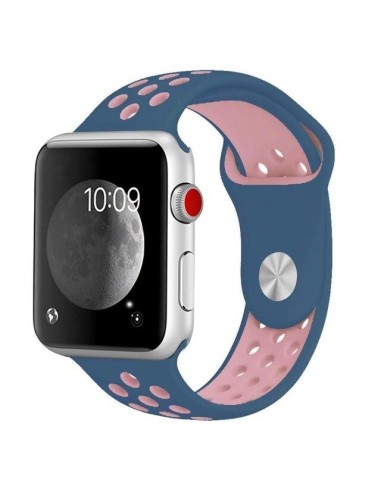 Bracelete SportyStyle para Apple Watch Series 3 - 42mm - Azul Escuro / Rosa