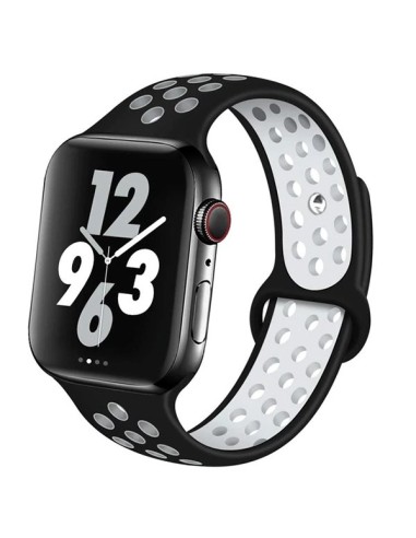 Bracelete SportyStyle para Apple Watch Series 5 - 44mm - Preto / Branco