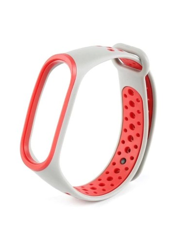 Bracelete SportyStyle para Xiaomi Mi Band 3 - Branco / Vermelho