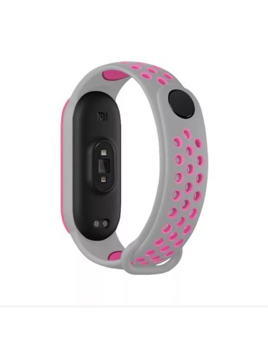 Bracelete SportyStyle para Xiaomi Mi Band 6 / Mi Smart Band 6 - Cinzento / Rosa