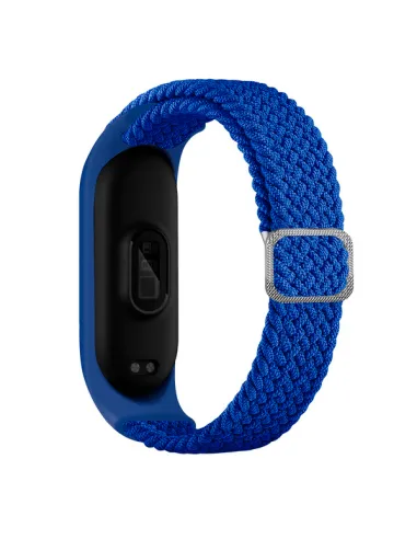 Bracelete Braided NylonSense Com Fivela Ajustável para Xiaomi Mi Band 5 / Mi Smart Band 5 - Azul Escuro